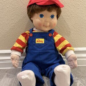 Vintage My Buddy Doll Playskool 1980s Red Cap Overalls 22” Boy Doll